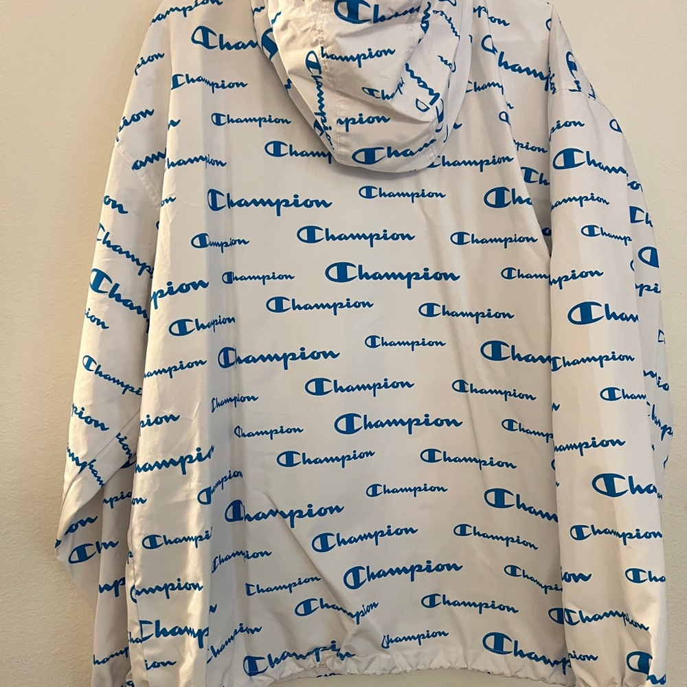 Champion Packable Allover Logo Script Windbreaker… - image 6